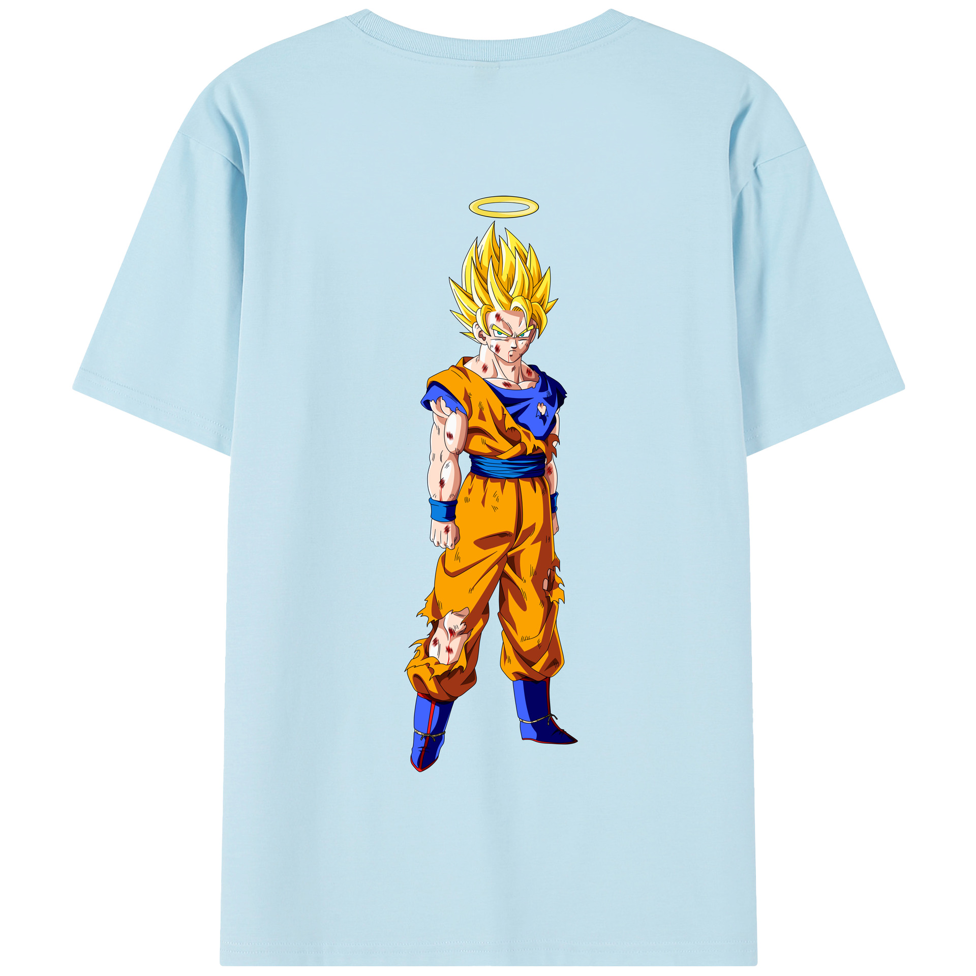 （画像用） ドラゴンボール 孫悟空（そん ごくう）Son Goku カカロット DRAGON BALL Kakarotto 綿100％半袖Tシャツ（背面プリント）